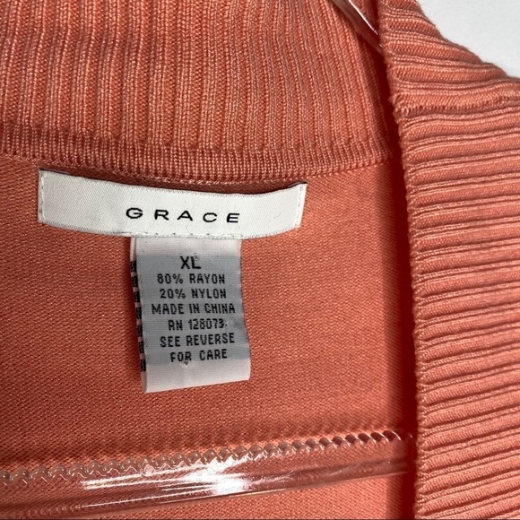 Grace Fine knit Cardigan cantaloupe - Picture 2 of 3